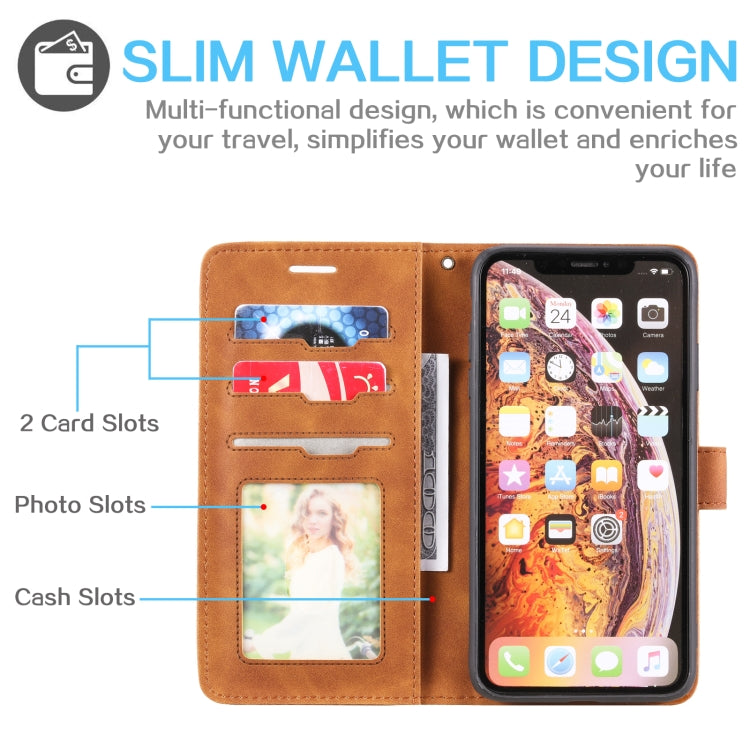 For iPhone XS Max Skin Feel Anti-theft Brush Horizontal Flip Leather Phone Case