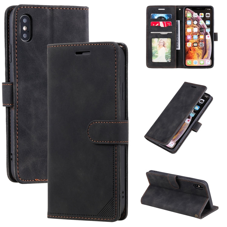 For iPhone XS Max Skin Feel Anti-theft Brush Horizontal Flip Leather Phone Case