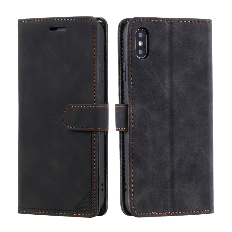 For iPhone XS Max Skin Feel Anti-theft Brush Horizontal Flip Leather Phone Case