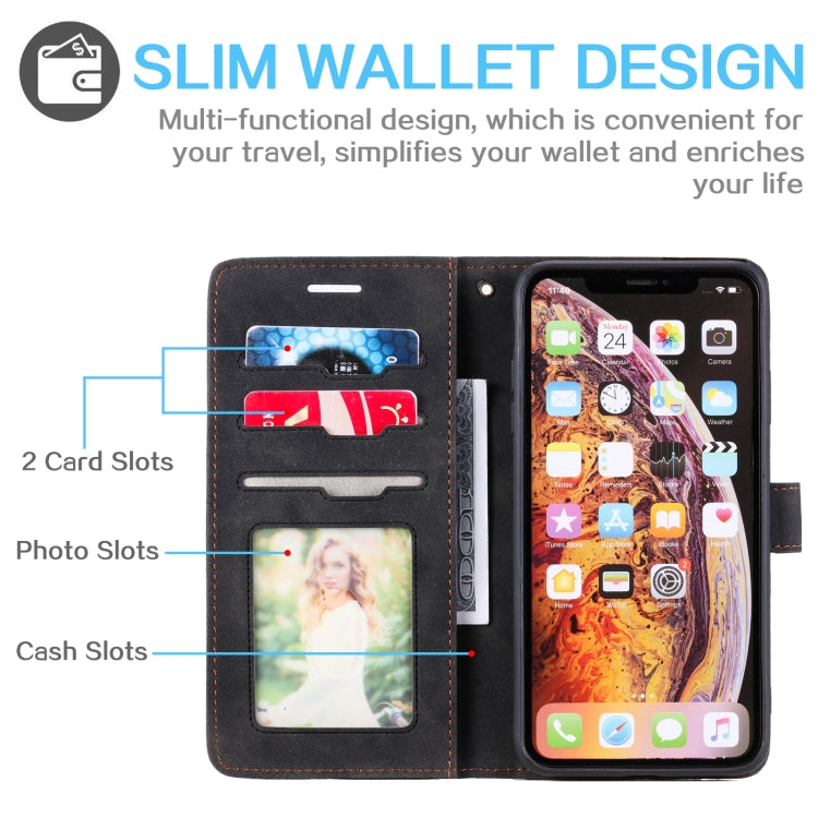 For iPhone XS Max Skin Feel Anti-theft Brush Horizontal Flip Leather Phone Case