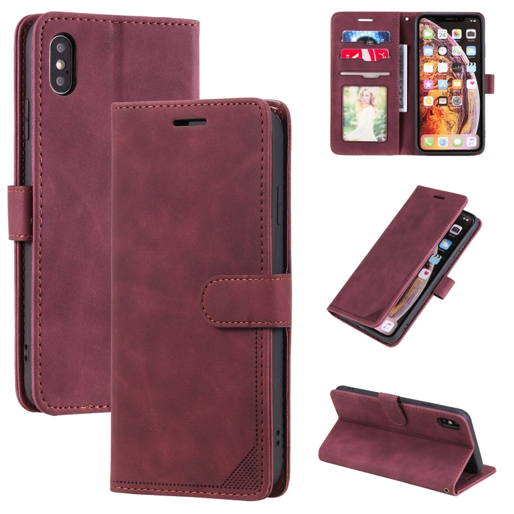 For iPhone XS Max Skin Feel Anti-theft Brush Horizontal Flip Leather Phone Case