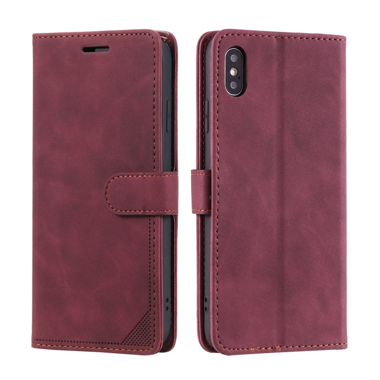 For iPhone XS Max Skin Feel Anti-theft Brush Horizontal Flip Leather Phone Case