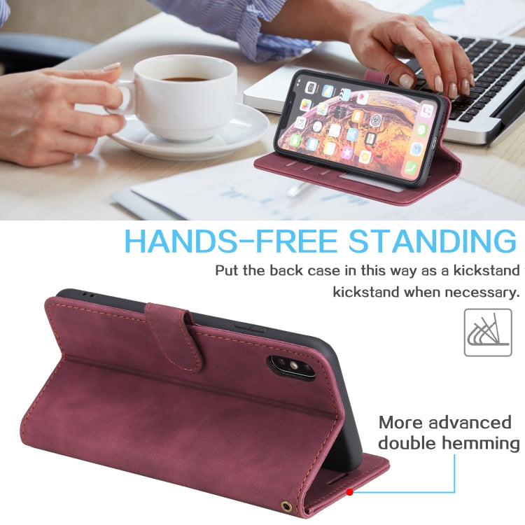 For iPhone XS Max Skin Feel Anti-theft Brush Horizontal Flip Leather Phone Case