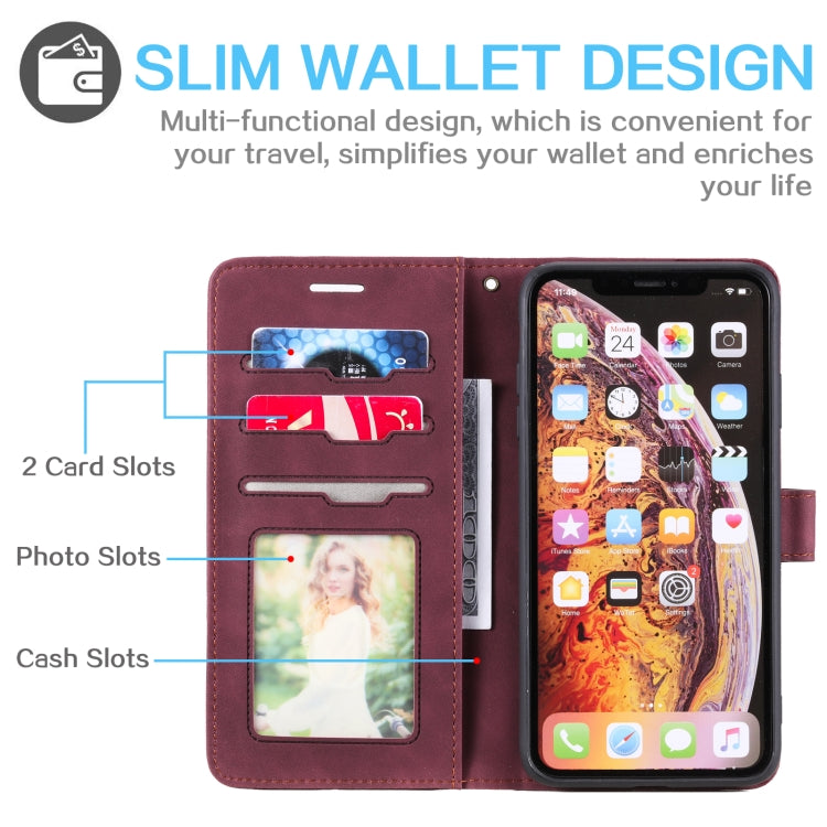For iPhone XS Max Skin Feel Anti-theft Brush Horizontal Flip Leather Phone Case