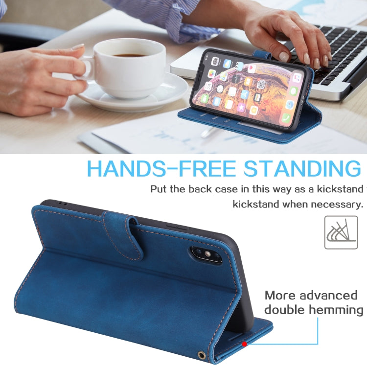 For iPhone XS Max Skin Feel Anti-theft Brush Horizontal Flip Leather Phone Case