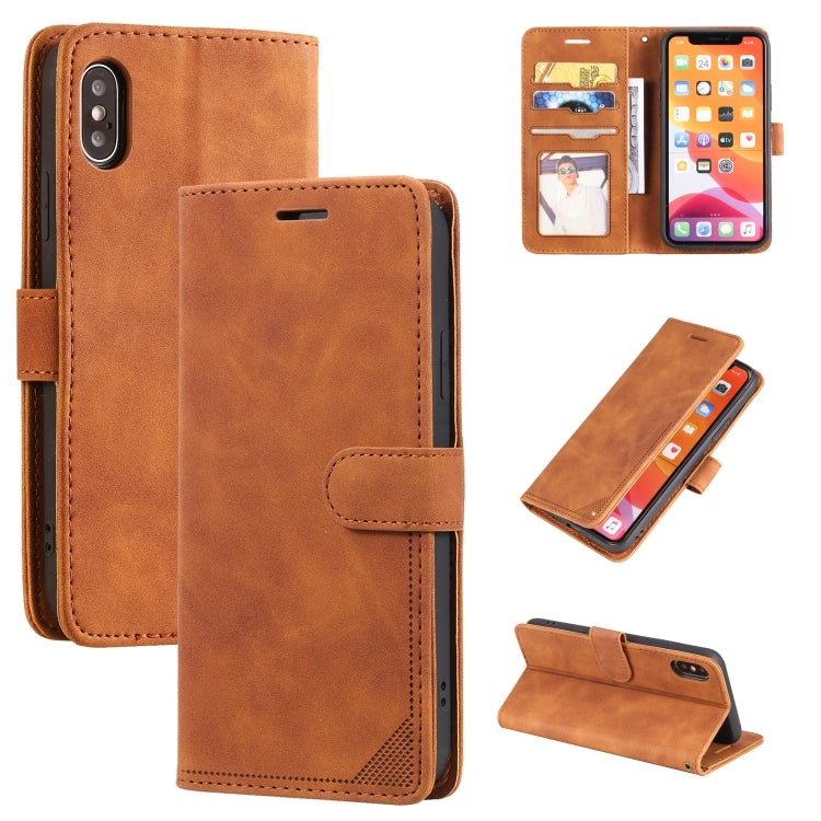 For iPhone X / XS Skin Feel Anti-theft Brush Horizontal Flip Leather Phone Case