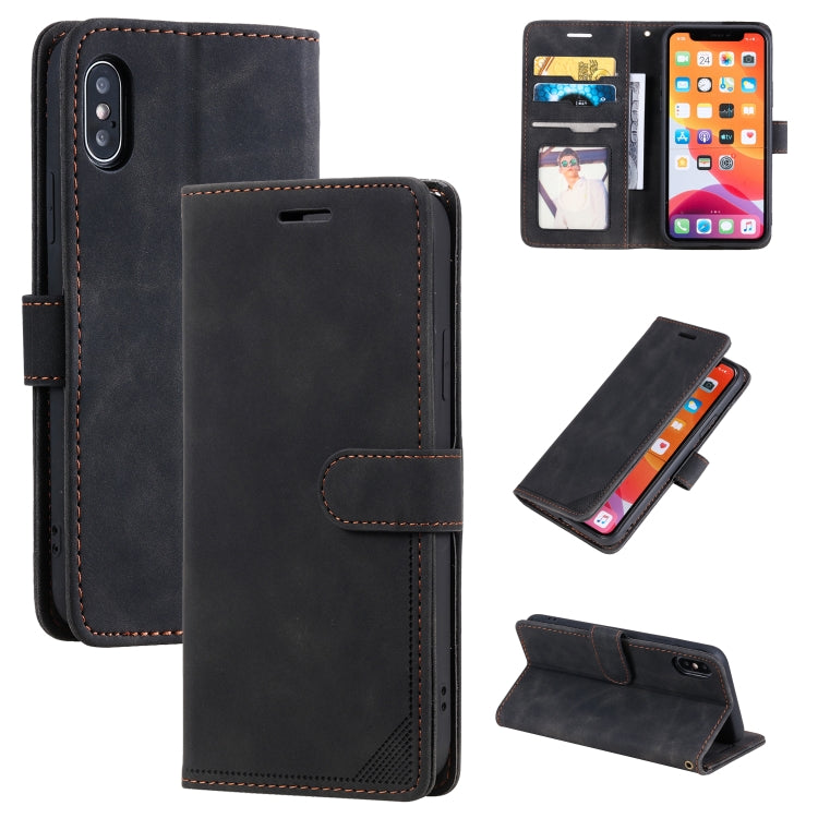 For iPhone X / XS Skin Feel Anti-theft Brush Horizontal Flip Leather Phone Case