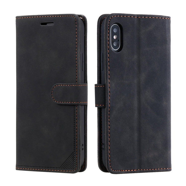 For iPhone X / XS Skin Feel Anti-theft Brush Horizontal Flip Leather Phone Case