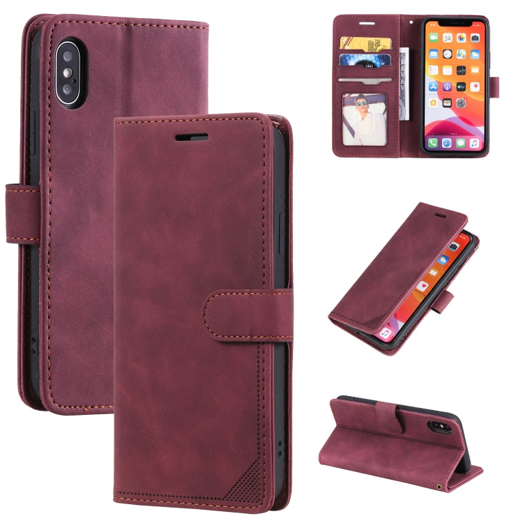 For iPhone X / XS Skin Feel Anti-theft Brush Horizontal Flip Leather Phone Case