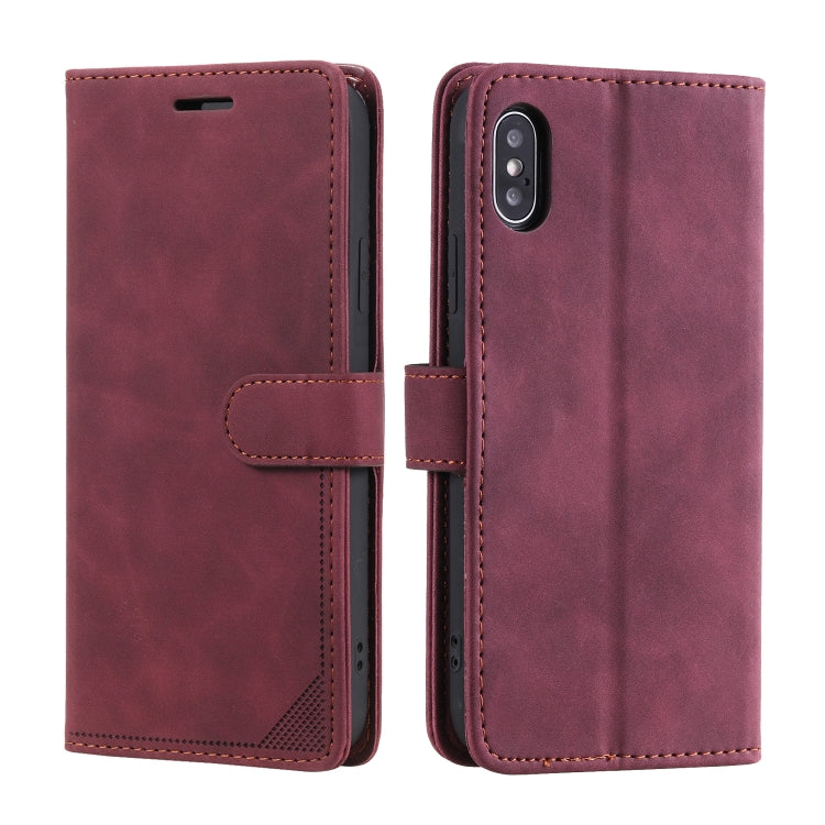 For iPhone X / XS Skin Feel Anti-theft Brush Horizontal Flip Leather Phone Case