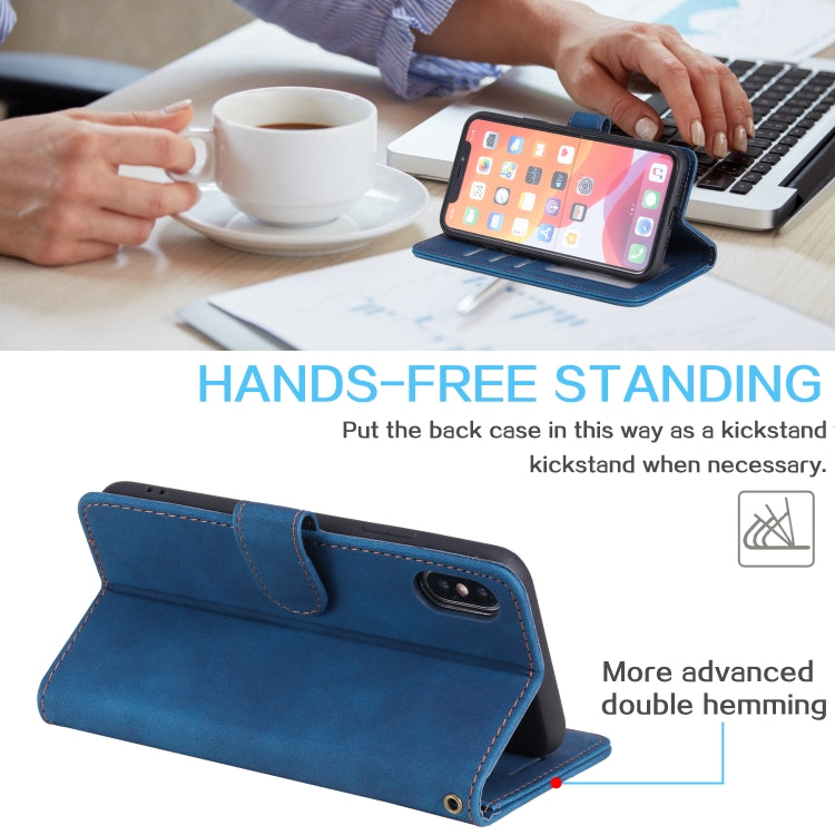 For iPhone X / XS Skin Feel Anti-theft Brush Horizontal Flip Leather Phone Case