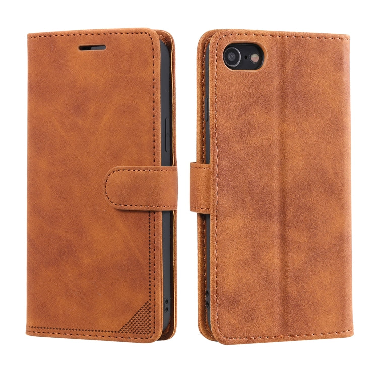 For iPhone SE 2022 / SE 2020 / 8 / 7 Skin Feel Anti-theft Brush Horizontal Flip Leather Phone Case