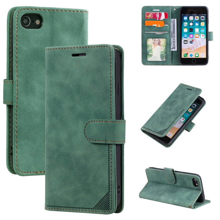 For iPhone SE 2022 / SE 2020 / 8 / 7 Skin Feel Anti-theft Brush Horizontal Flip Leather Phone Case