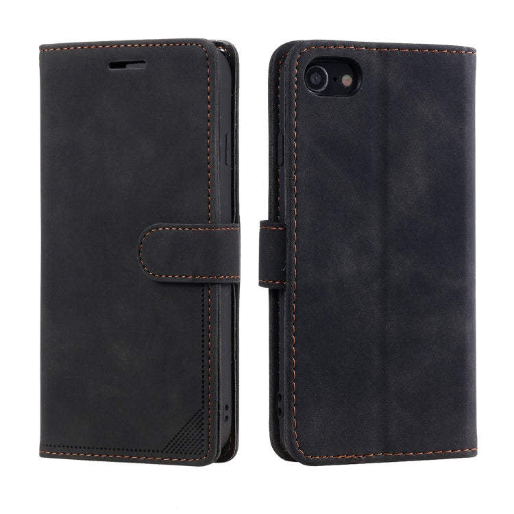 For iPhone SE 2022 / SE 2020 / 8 / 7 Skin Feel Anti-theft Brush Horizontal Flip Leather Phone Case