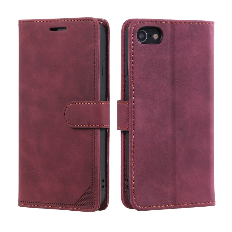 For iPhone SE 2022 / SE 2020 / 8 / 7 Skin Feel Anti-theft Brush Horizontal Flip Leather Phone Case
