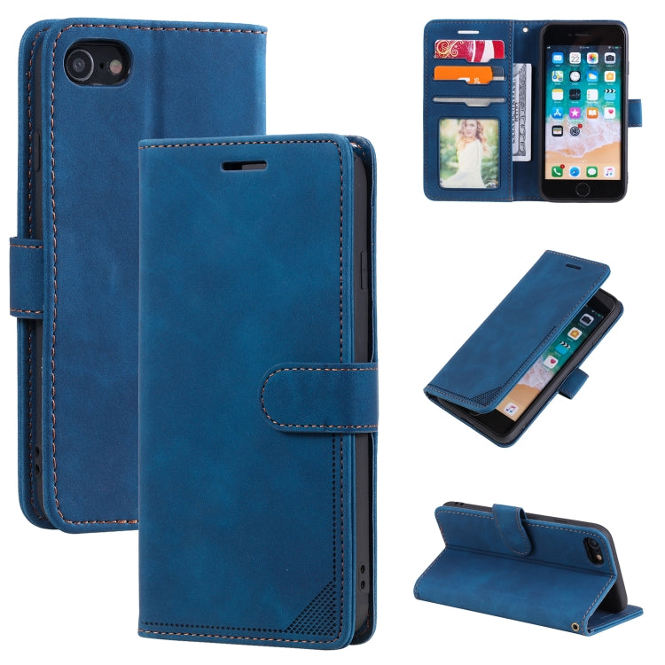 For iPhone SE 2022 / SE 2020 / 8 / 7 Skin Feel Anti-theft Brush Horizontal Flip Leather Phone Case
