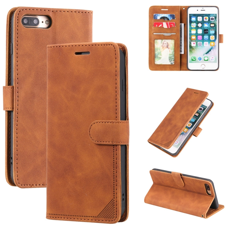 Skin Feel Anti-theft Brush Horizontal Flip Leather Phone Case For iPhone 8 Plus & 7 Plus