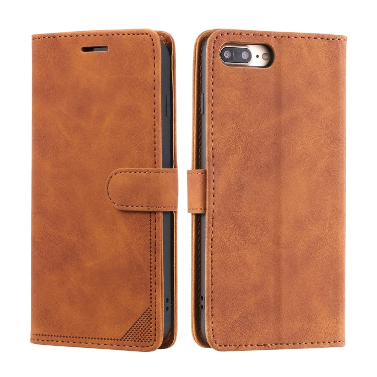Skin Feel Anti-theft Brush Horizontal Flip Leather Phone Case For iPhone 8 Plus & 7 Plus