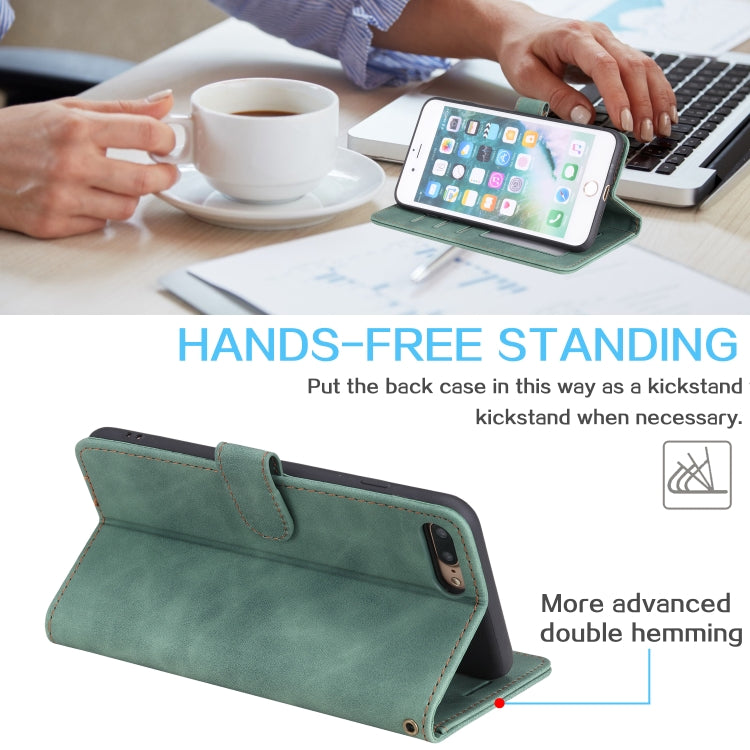 Skin Feel Anti-theft Brush Horizontal Flip Leather Phone Case For iPhone 8 Plus & 7 Plus
