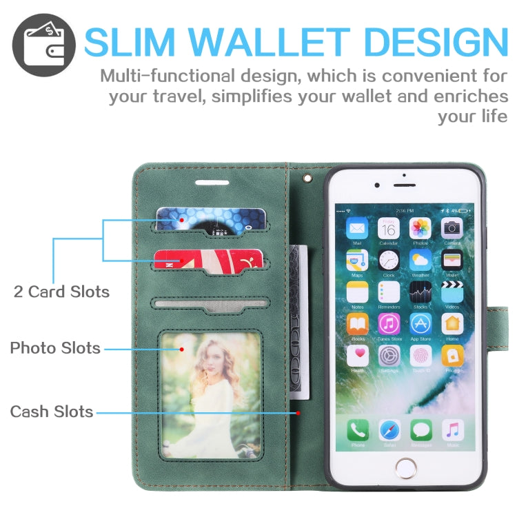 Skin Feel Anti-theft Brush Horizontal Flip Leather Phone Case For iPhone 8 Plus & 7 Plus