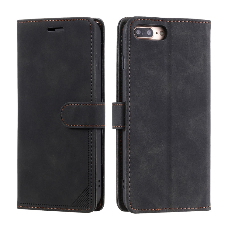 Skin Feel Anti-theft Brush Horizontal Flip Leather Phone Case For iPhone 8 Plus & 7 Plus