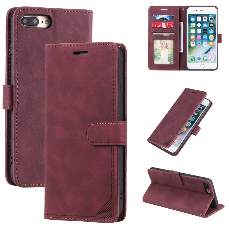 Skin Feel Anti-theft Brush Horizontal Flip Leather Phone Case For iPhone 8 Plus & 7 Plus