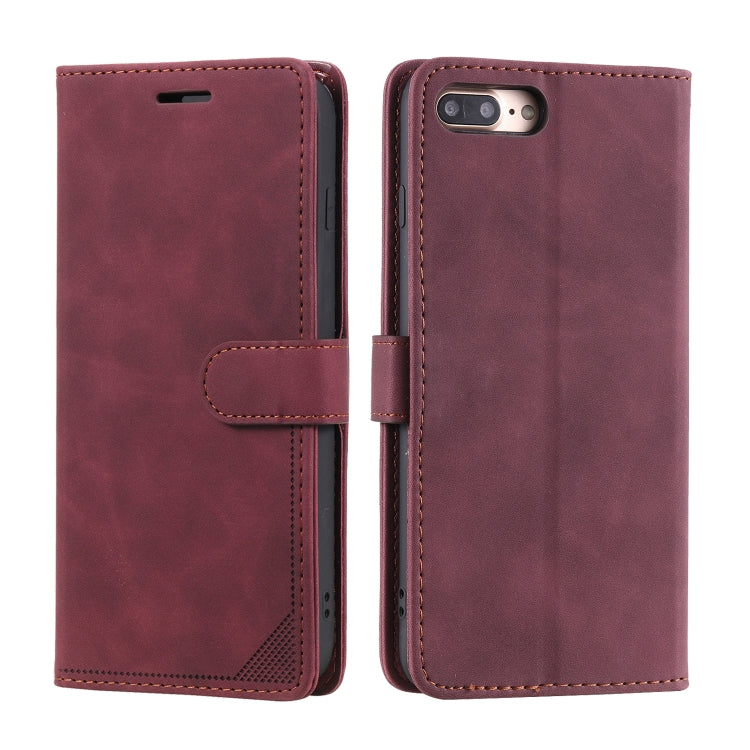 Skin Feel Anti-theft Brush Horizontal Flip Leather Phone Case For iPhone 8 Plus & 7 Plus
