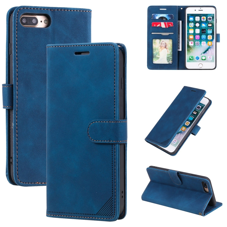 Skin Feel Anti-theft Brush Horizontal Flip Leather Phone Case For iPhone 8 Plus & 7 Plus