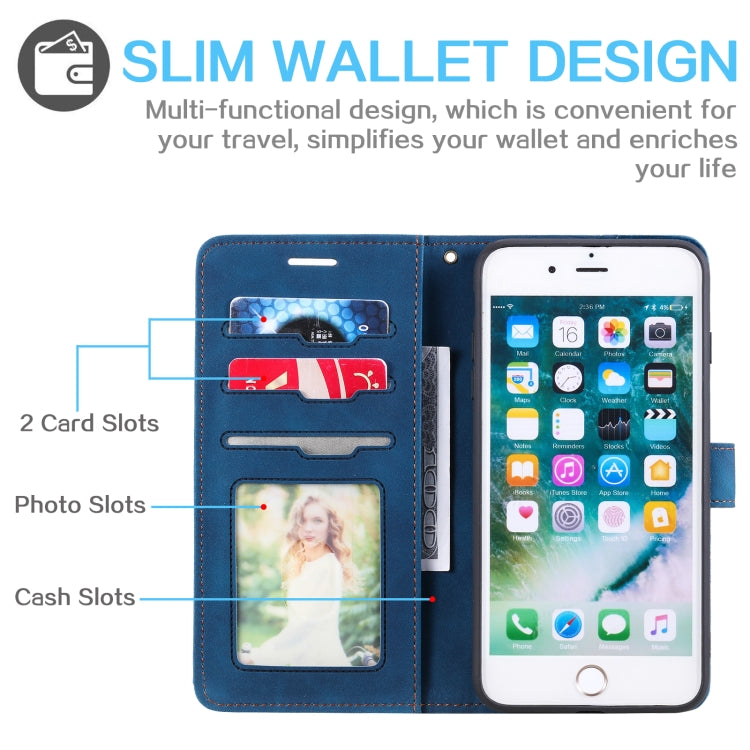 Skin Feel Anti-theft Brush Horizontal Flip Leather Phone Case For iPhone 8 Plus & 7 Plus
