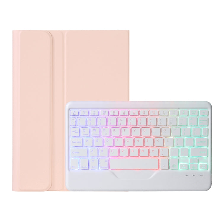AHV7-BS Lambskin Texture Tri-color Backlight Bluetooth Keyboard Leather Tablet Case For Honor Tablet V7 Pro