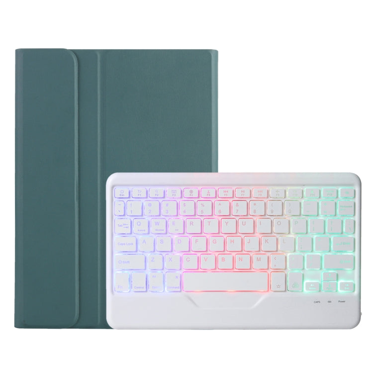 AHV7-BS Lambskin Texture Tri-color Backlight Bluetooth Keyboard Leather Tablet Case For Honor Tablet V7 Pro