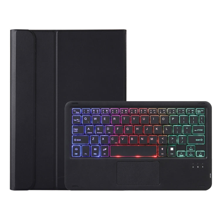 AHV7-AS Lambskin Texture Tri-color Backlight Bluetooth Keyboard Leather Tablet Case with Touchpad For Honor Tablet V7 Pro