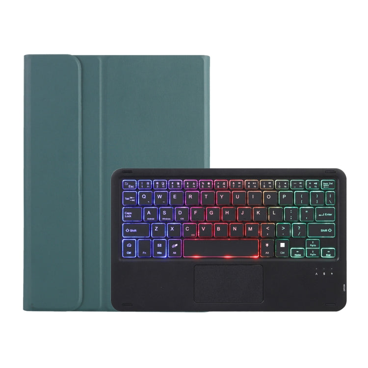 AHV7-AS Lambskin Texture Tri-color Backlight Bluetooth Keyboard Leather Tablet Case with Touchpad For Honor Tablet V7 Pro