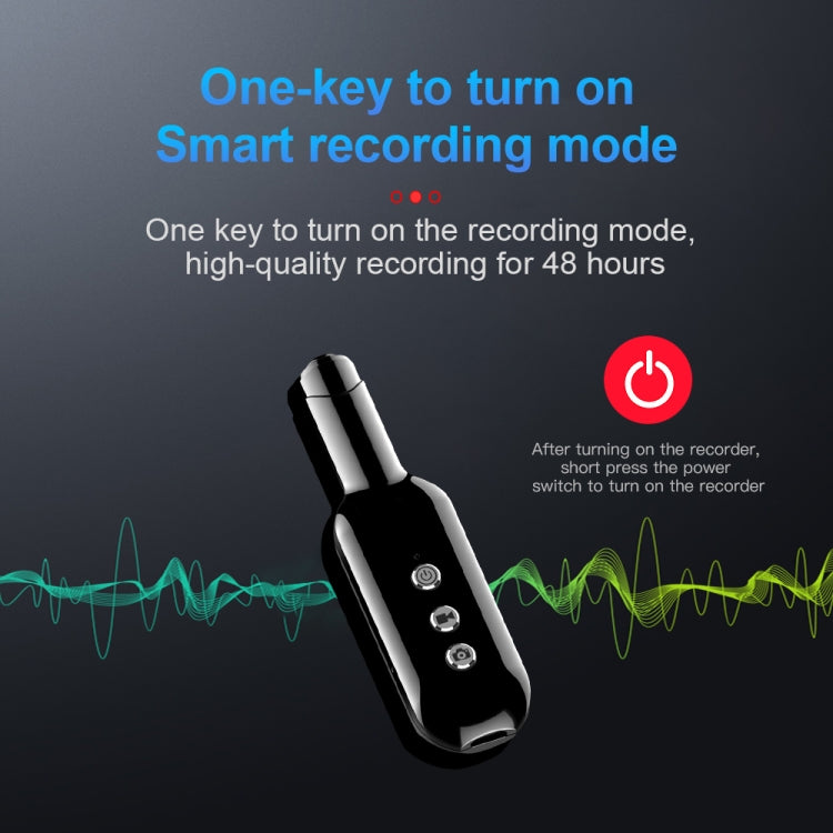 D3 AI Smart High-definition Noise Reduction Voice Recorder, Capacity:128GB(Black)