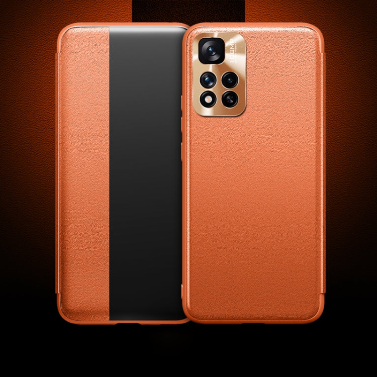 For Xiaomi Redmi Note 11 Pro Magnetic Side Window View Shockproof Horizontal Flip Leather Phone Case