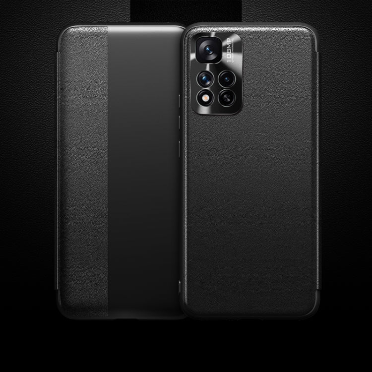 For Xiaomi Redmi Note 11 Pro Magnetic Side Window View Shockproof Horizontal Flip Leather Phone Case