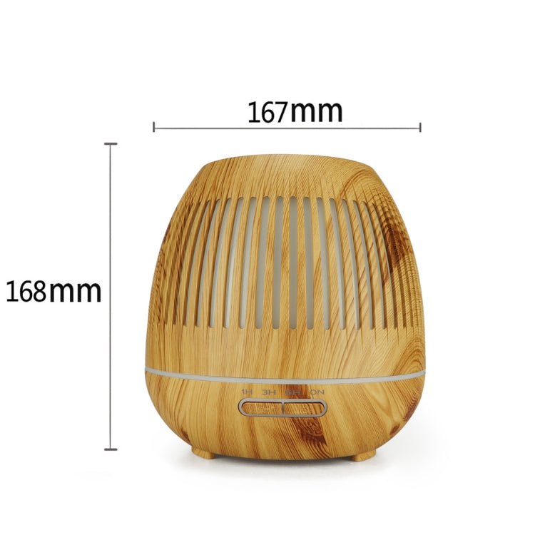 400ml Hollow-out LED Humidifier Wood Grain Air Purifier Aromatherapy Machine Automatic Alcohol Sprayer with Colorful LED Light, Plug Specification:EU Plug