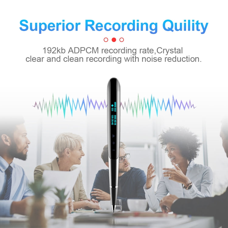 Q9 AI Intelligent High-definition Noise Reduction Conference Recording Pen Voice Control Recorder, Capacity:32GB(Black)
