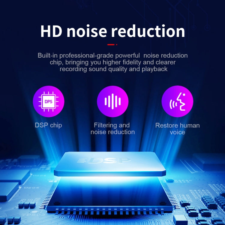 Q38 AI Intelligent High-definition Noise Reduction Voice Control Recorder, Capacity:8GB(Black)