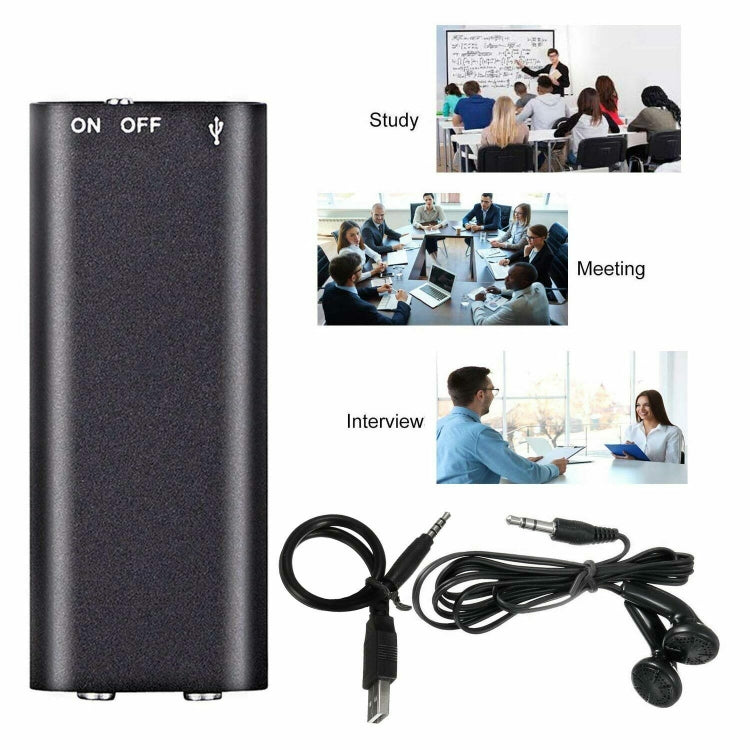 X2 AI Intelligent High-definition Noise Reduction Voice Control Recorder, Capacity:8GB(Black)