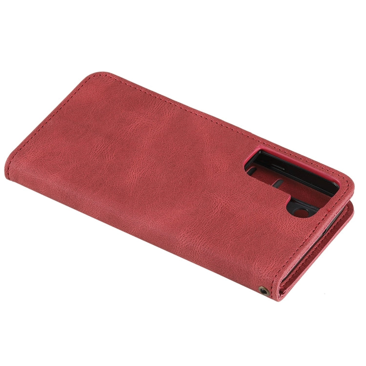 For Samsung Galaxy S22+ 5G Three-color Stitching Calf Texture Horizontal Flip Phone Leather Case with Holder & Card Slots & Wallet