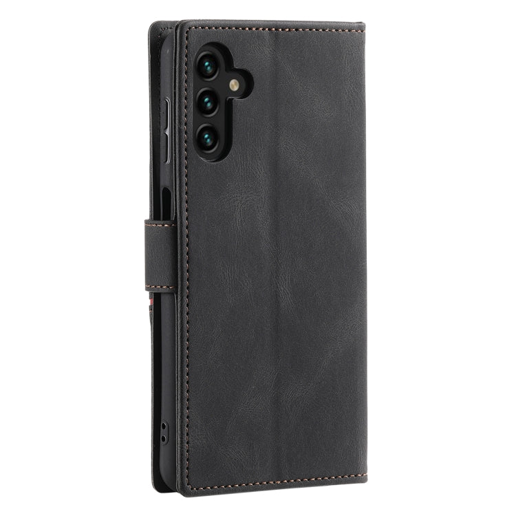 For Samsung Galaxy A13 5G Three-color Stitching Calf Texture Horizontal Flip Phone Leather Case with Holder & Card Slots & Wallet