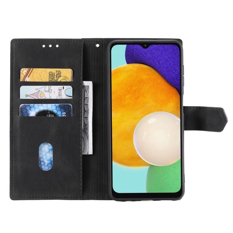 For Samsung Galaxy A13 5G Three-color Stitching Calf Texture Horizontal Flip Phone Leather Case with Holder & Card Slots & Wallet