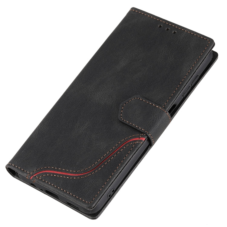 For Samsung Galaxy A13 5G Three-color Stitching Calf Texture Horizontal Flip Phone Leather Case with Holder & Card Slots & Wallet
