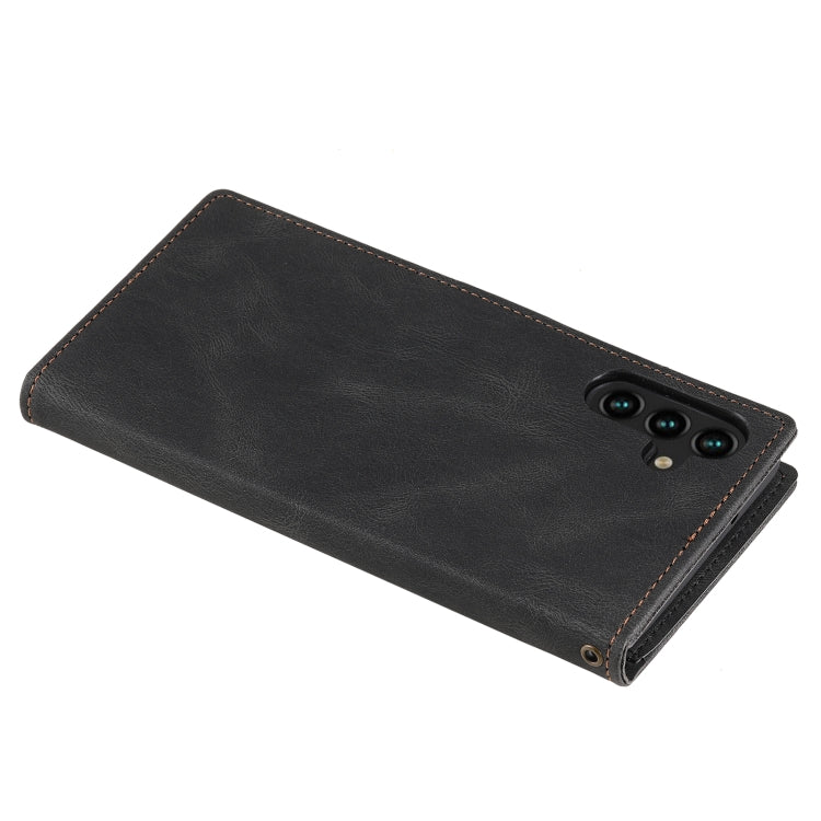 For Samsung Galaxy A13 5G Three-color Stitching Calf Texture Horizontal Flip Phone Leather Case with Holder & Card Slots & Wallet