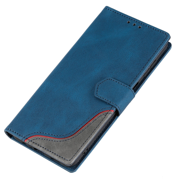 For Samsung Galaxy A13 5G Three-color Stitching Calf Texture Horizontal Flip Phone Leather Case with Holder & Card Slots & Wallet