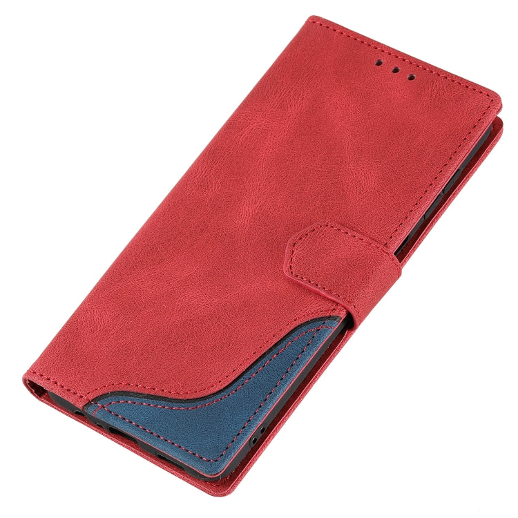 For Samsung Galaxy A13 5G Three-color Stitching Calf Texture Horizontal Flip Phone Leather Case with Holder & Card Slots & Wallet