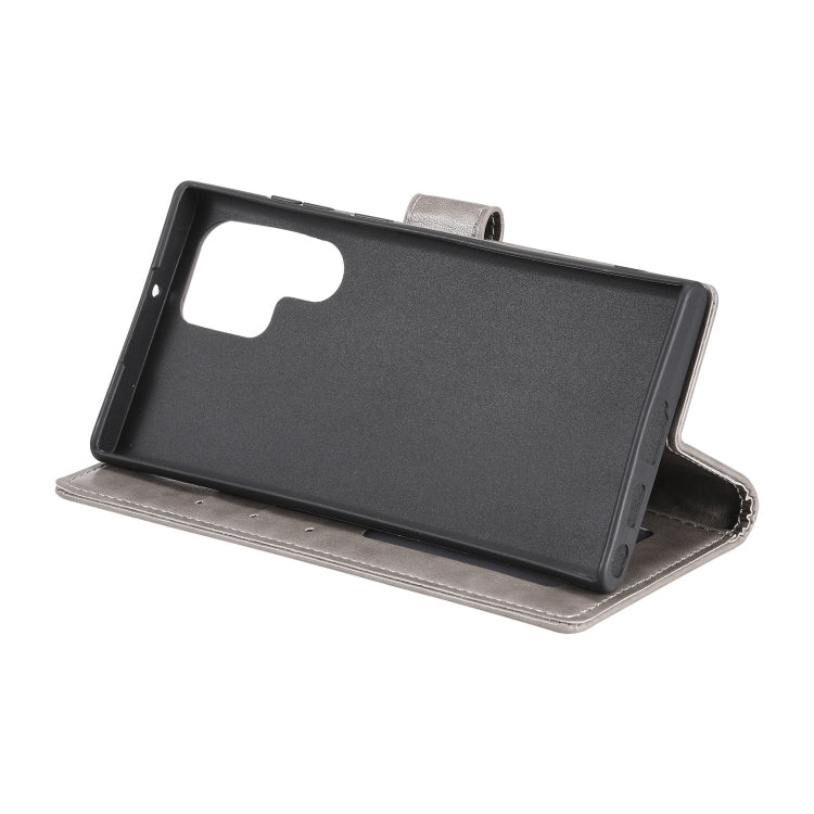 For Samsung Galaxy S22 Ultra 5G Totem Flower Embossed Horizontal Flip Phone Leather Case with Holder & Card Slots & Wallet