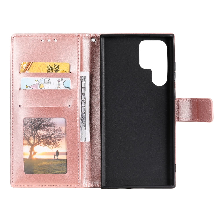 For Samsung Galaxy S22 Ultra 5G Totem Flower Embossed Horizontal Flip Phone Leather Case with Holder & Card Slots & Wallet