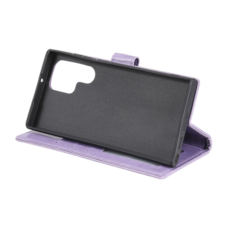 For Samsung Galaxy S22 Ultra 5G Totem Flower Embossed Horizontal Flip Phone Leather Case with Holder & Card Slots & Wallet